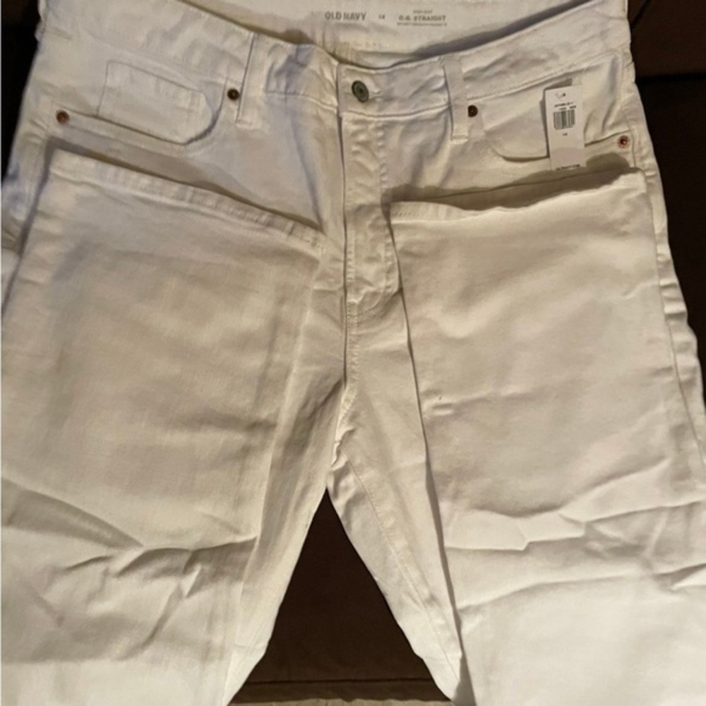 Old Navy White Straight Jeans